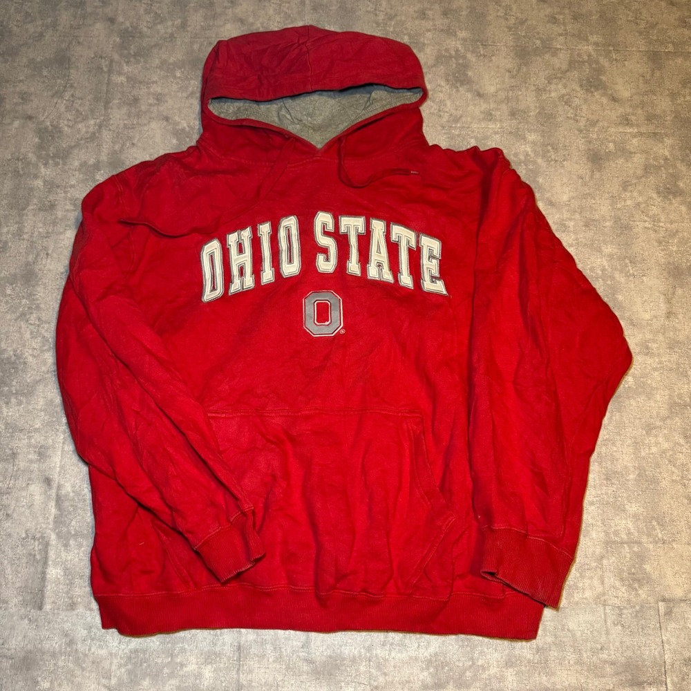Colosseum Ohio State Buckeyes Hoodie Red Pullover Sweatshirt Mens XL NCAA